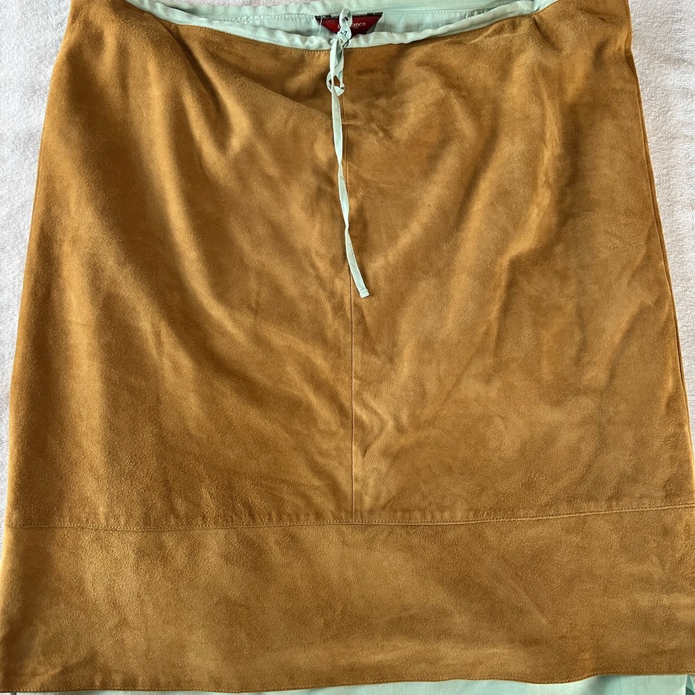 Sundance Tan A-Line Suede Skirt